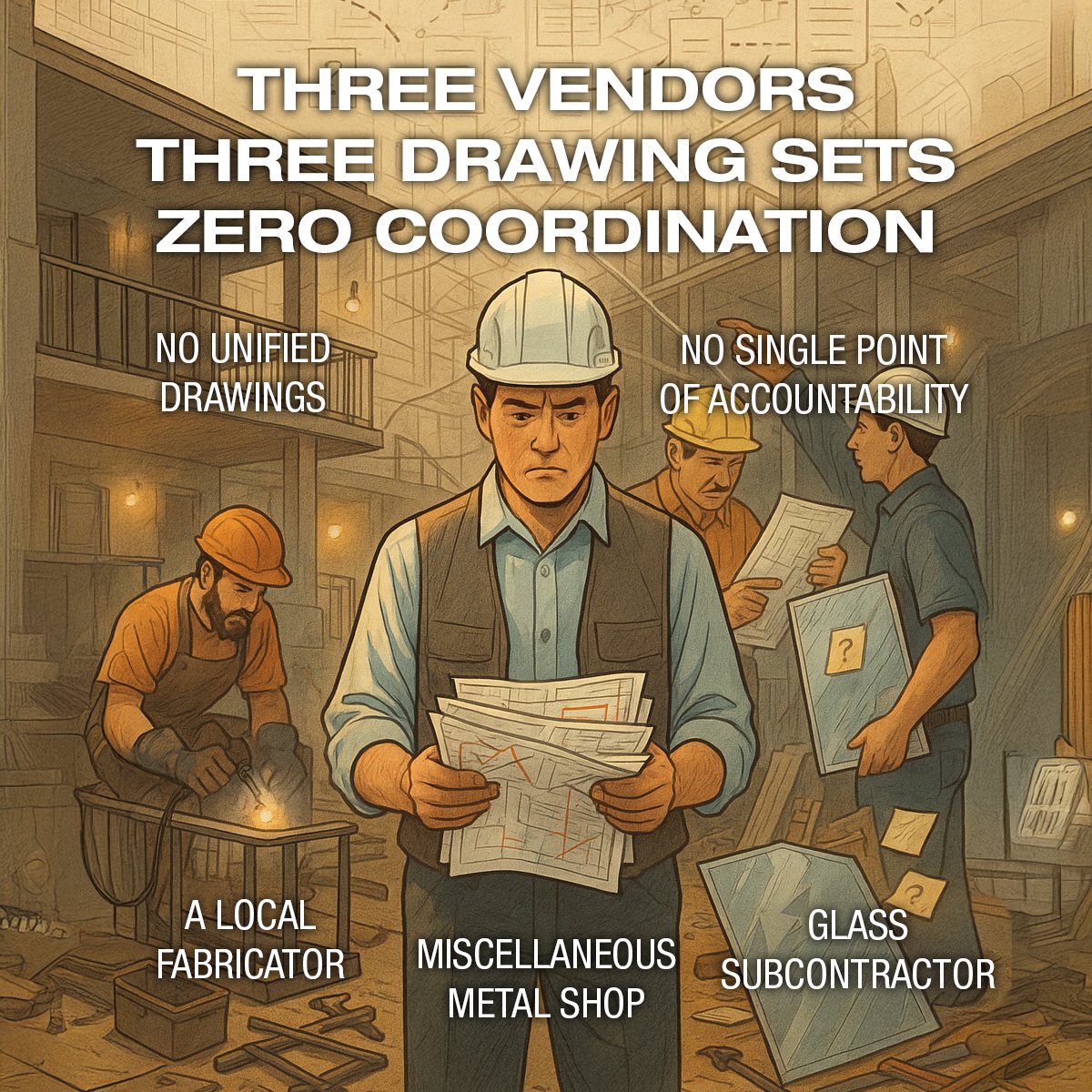 vivarailings's tweet image. Three Vendors. Three Drawing Sets. Zero Coordination.

👉 Make your next railing scope easy. vivarailings.com/contact-us/req…

#GeneralContractors #ConstructionEfficiency #TurnkeySolutions #VIVARailings #DesignAssist #RailingSystems