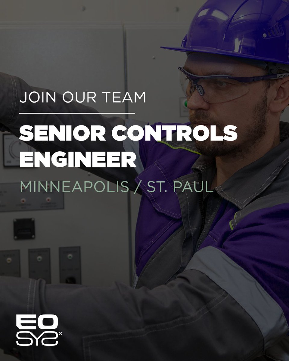 eosysgroup's tweet image. 📢Calling senior controls #engineers in the #Minneapolis / #StPaul area. If you&apos;re looking to take your career to the next level, we&apos;re hiring.

👉Check out our openings and apply here: bit.ly/3tfNtw2