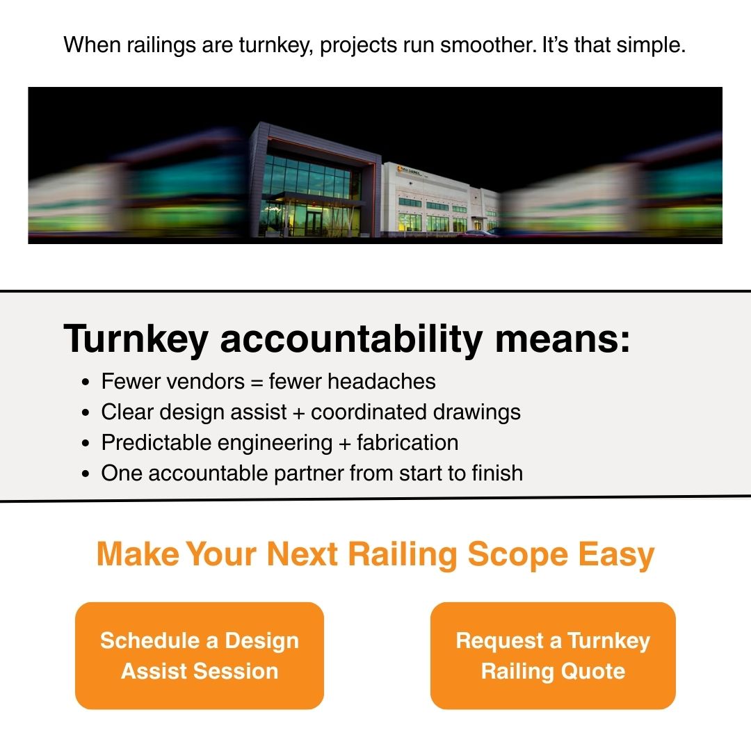 vivarailings's tweet image. Three Vendors. Three Drawing Sets. Zero Coordination.

👉 Make your next railing scope easy. vivarailings.com/contact-us/req…

#GeneralContractors #ConstructionEfficiency #TurnkeySolutions #VIVARailings #DesignAssist #RailingSystems