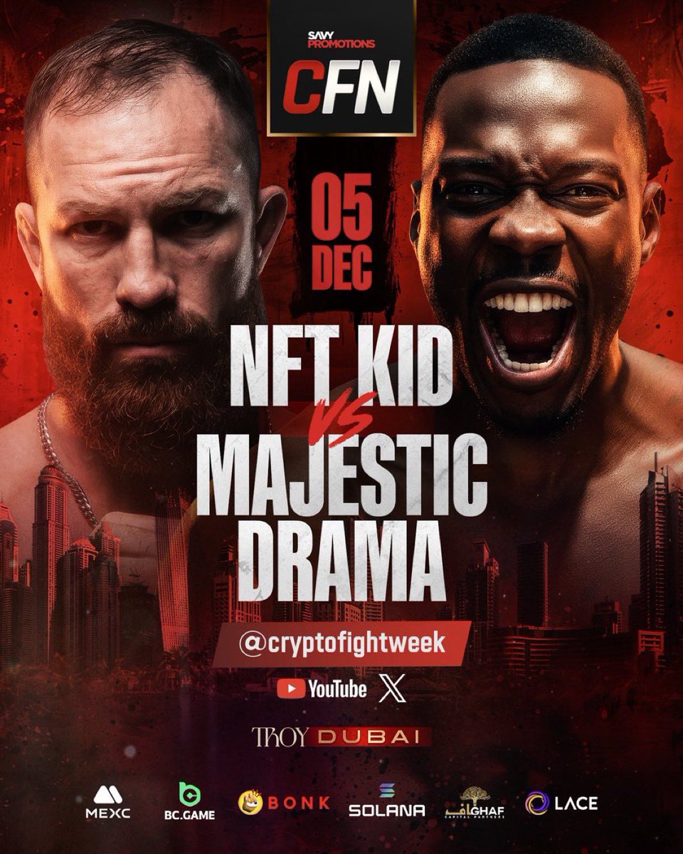 Gm ☀️

December 5th in Dubai 🐫

I’ll be back in the ring! 🥊

I’m excited to get a spectacular win for my KUSHLINGS 💚👽