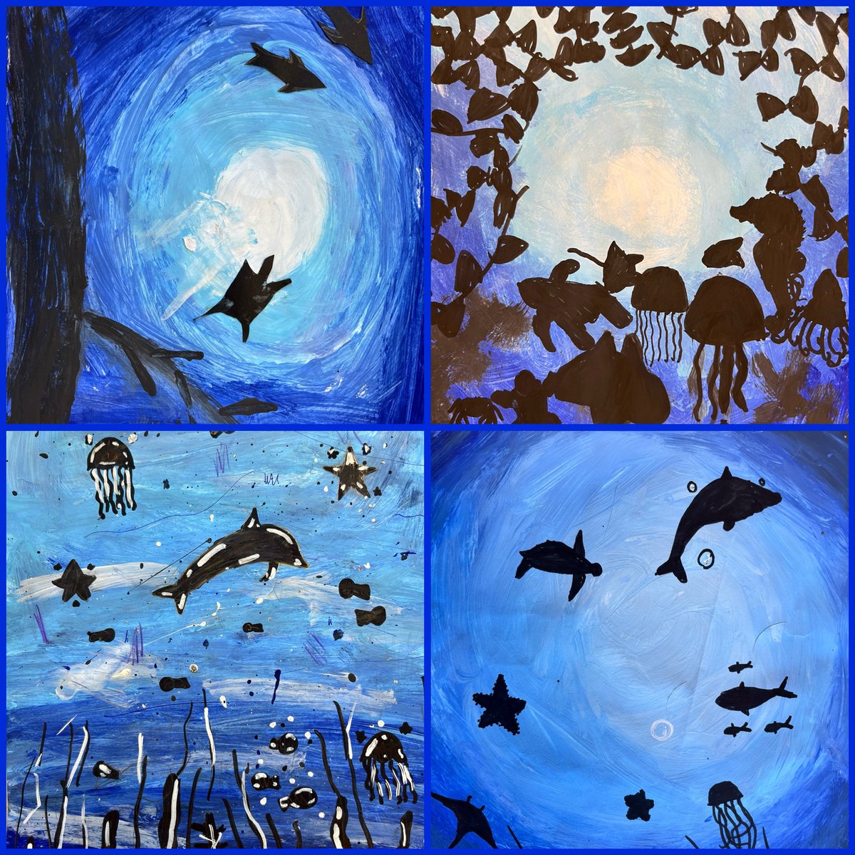 SEASHOREKIDS1's tweet photo. Beautiful artwork by 4th class at Pope John Paul NS, Malahide as part of the @MarineInst @explorersedu https://t.co/IKkV225VXu