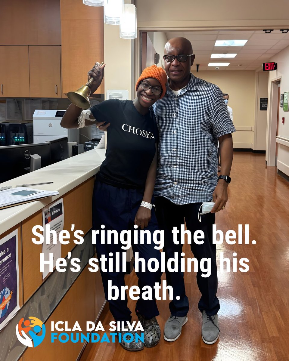 A picture is worth a thousand words. Holly rings the bell after her stem cell transplant. Her Dad? Still worried…still carrying the weight of what’s happened and what may come. 😟
You can lift that weight. Help another patient reach their cure → icla.donorsupport.co/-/XMJACJDJ