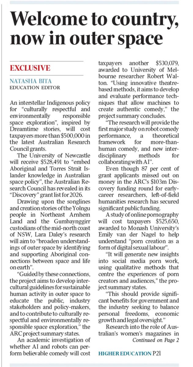 QBCCIntegrity's tweet image. Every day, the Australian Labor Government proves just how UNSERIOUS they are with our taxes and culture. 

Today, more than $100m in grants to indigenous corporations, funding everything from  robot comedy to Indigenous space policy.

Seriously, Welcome to Country in space?