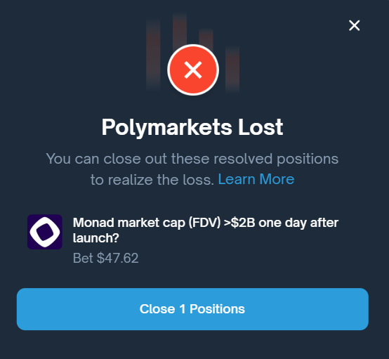 $MON REKT MY ODD

Expected it to get dumped but FDV is now over $4B. Respect the pump. But long term still not a believer in this project
Was ready to lose the money. If I could go back, I'd make the exact same bet. We keep playing