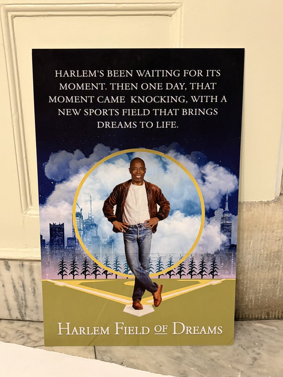 JosieStratman's tweet image. A shrine-like exhibit has been set up for Mayor Adams in City Hall today, replacing the 9/11 photography that was there before