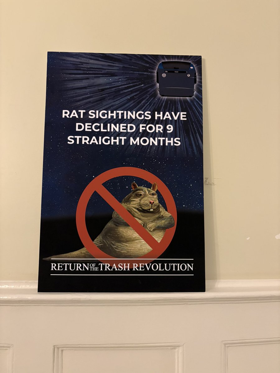 JosieStratman's tweet image. A shrine-like exhibit has been set up for Mayor Adams in City Hall today, replacing the 9/11 photography that was there before