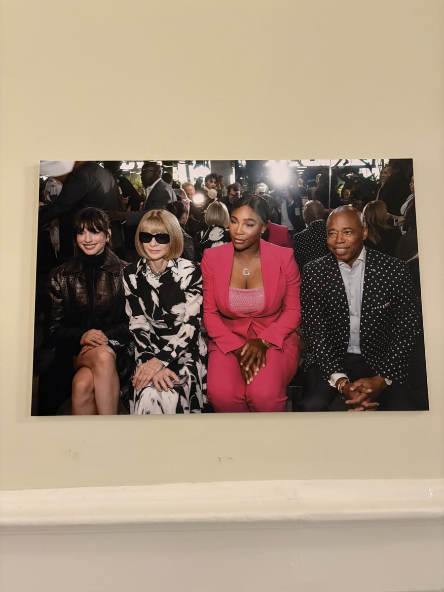 JosieStratman's tweet image. A shrine-like exhibit has been set up for Mayor Adams in City Hall today, replacing the 9/11 photography that was there before