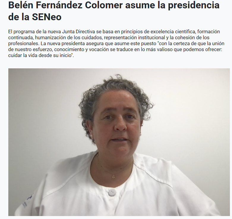 Belén Fernández Colomer asume la presidencia de la Sociedad Española de Neonatología <a href="/SENeonatologia/">seNeo</a> 
🗣️"Creemos firmemente que cada paso que damos en la SENeo es un paso hacia un futuro mejor para los más pequeños y sus familias"
Leelo en <a href="/IMMedicoHosp/">IM Médico</a> 
immedicohospitalario.es/noticia/54023/…