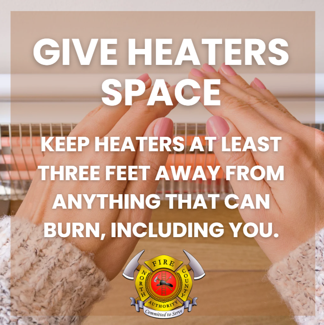 Be safe during this cold weather season #homesafety. Visit northcountyfire.gov for more safety information.