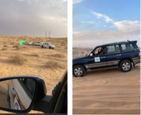 وصل لادارة البلاغات بالجمعية طلب المساعدة من قبل مواطن عالق بالرمل وبتوفيق من الله تمت المساعدة على اكمل وجه من قبل ألأعضاء  :
# شاهر فالح الراضي
# منيف عزيز الشاهر
# بندر تركي الرويلي
جزاهم الله كل خير على هذا العمل الانساني النبيل ...