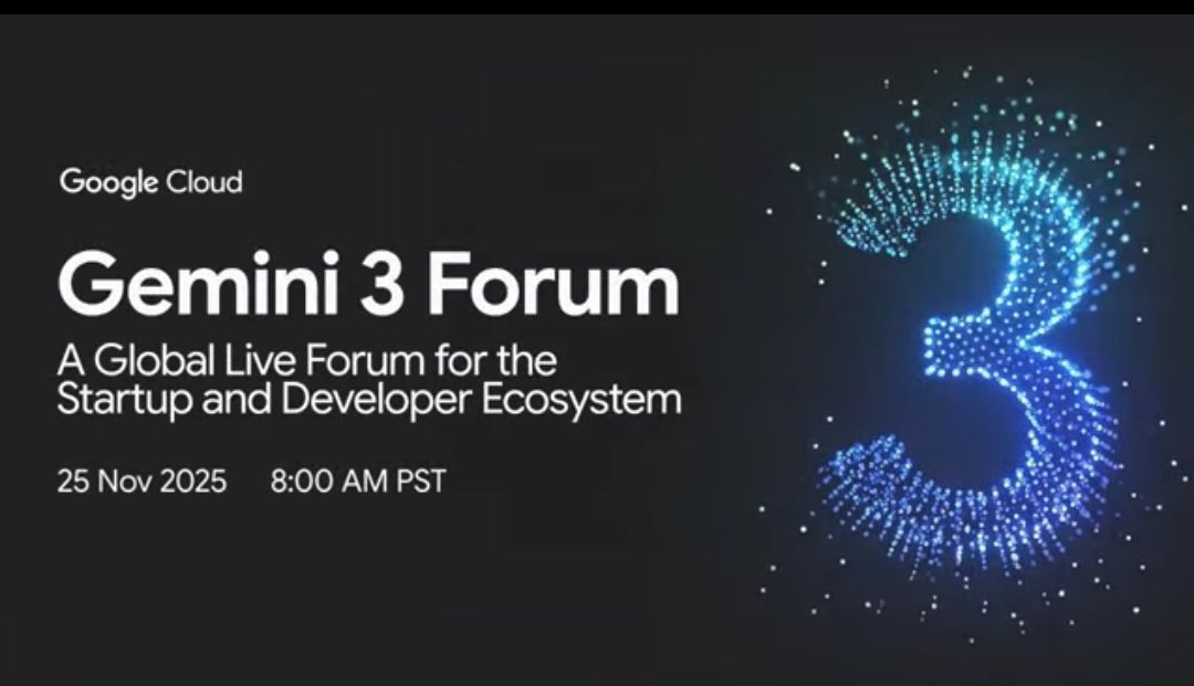 RahulKC_G's tweet image. Just wrapped up the epic Gemini 3 Forum—a global live showcase by @GoogleCloud &amp;amp; @GoogleDeepMind for builders, devs, tech leaders, and startup founders worldwide. I attended the full session. 

#Gemini3 #AIDevelopers