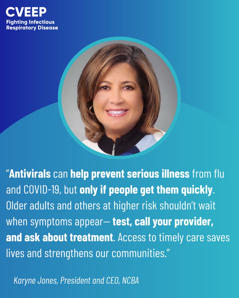 Antivirals can help prevent serious illness from flu and COVID-19—but only if people get them quickly. If symptoms appear: test, call your provider, and ask about treatment. Timely care saves lives and strengthens our communities. Learn more: cveep.org/treatments/saf…
