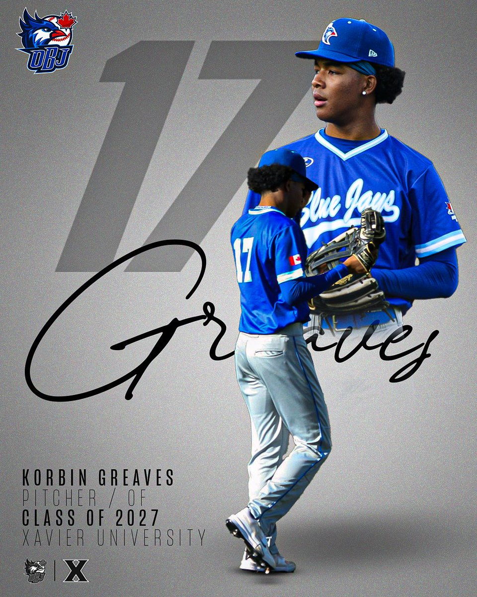 Congratulations to Ontario Blue Jays (LHP) Korbin Greaves on his commitment to Xavier University! 

#OBJFam