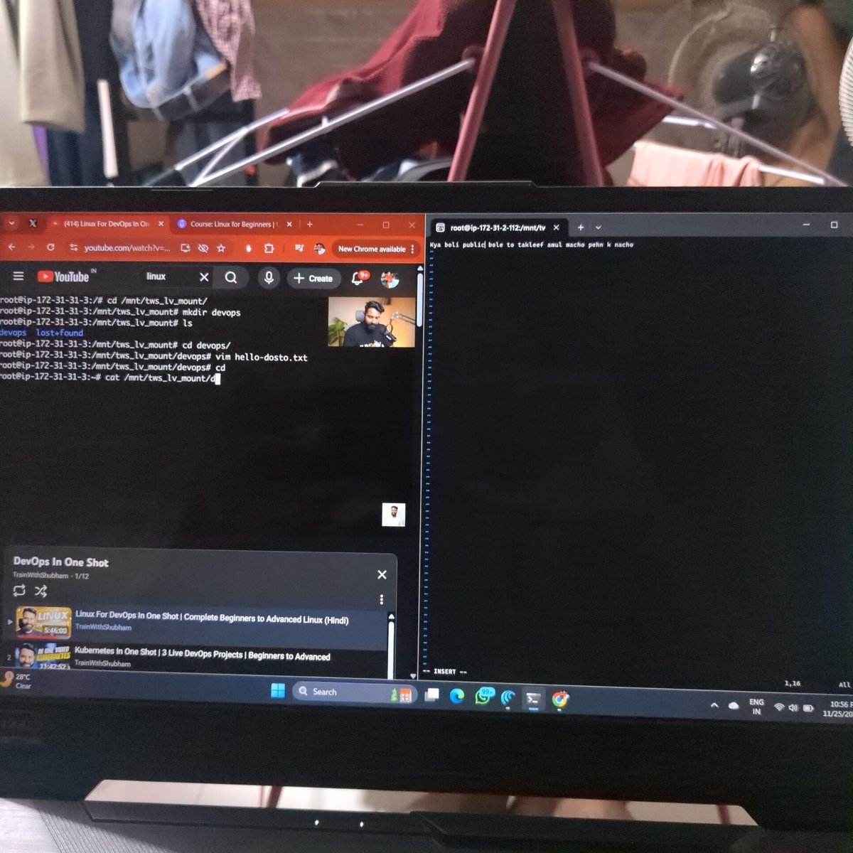 TheCloudWizardx's tweet image. If you zoom in you&apos;ll see the brainrot I&apos;m going through 😭

#linuxcommands