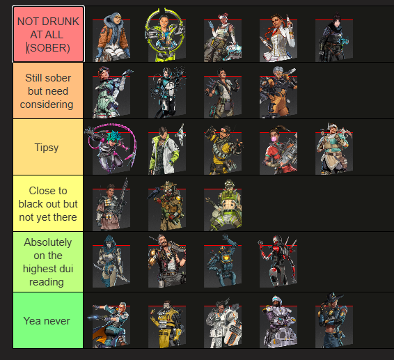 This is my apex Crack list if i was drunk...