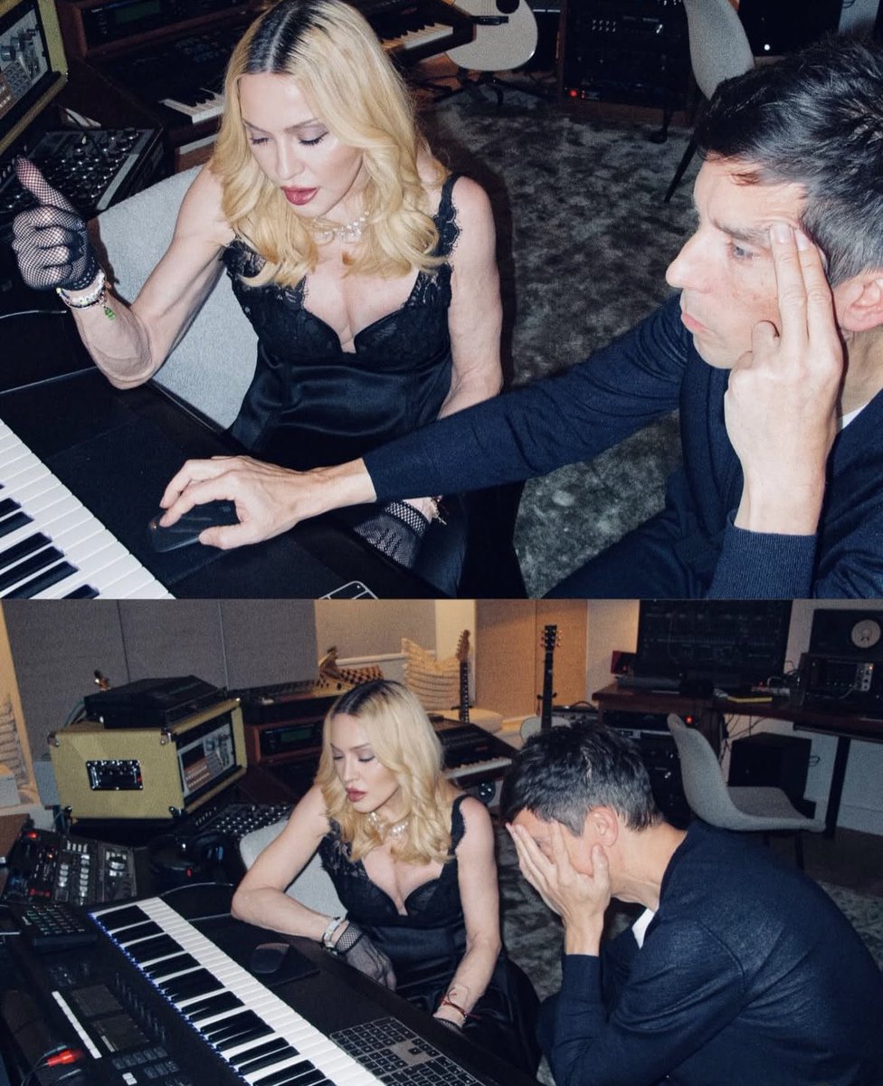 PopCrave's tweet photo. Madonna is in the studio working on ‘Confessions on a Dance Floor Part 2.’ https://t.co/vQhjMe9Rat