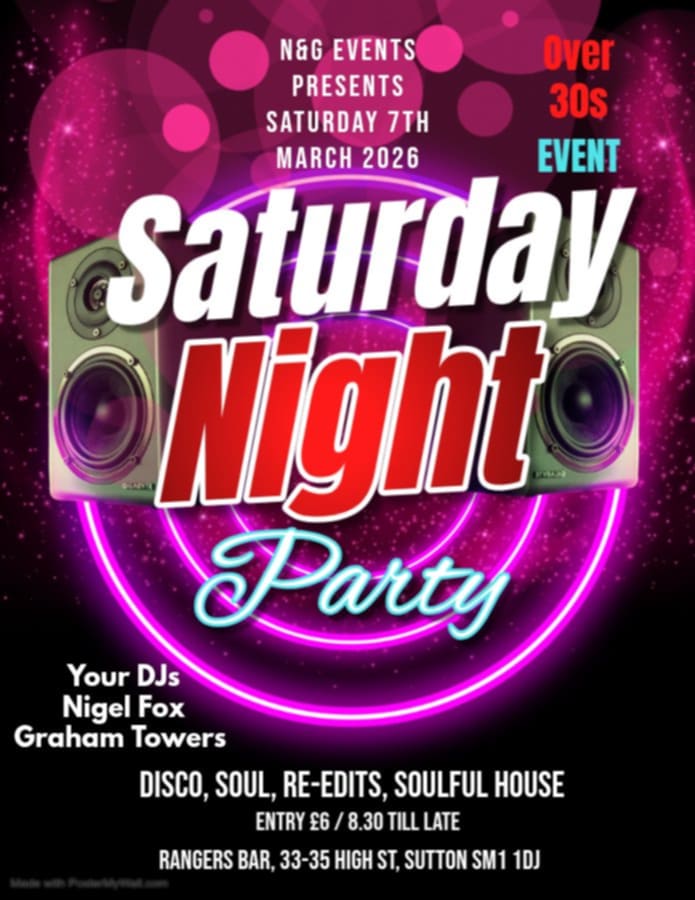 A bit early I know but looking forward to sharing the decks with my old buddy Graham Towers at Rangers in Sutton for a night of quality tunes to get you moving on a Saturday Night. 
Remember the date
Saturday 7th Match 2026.