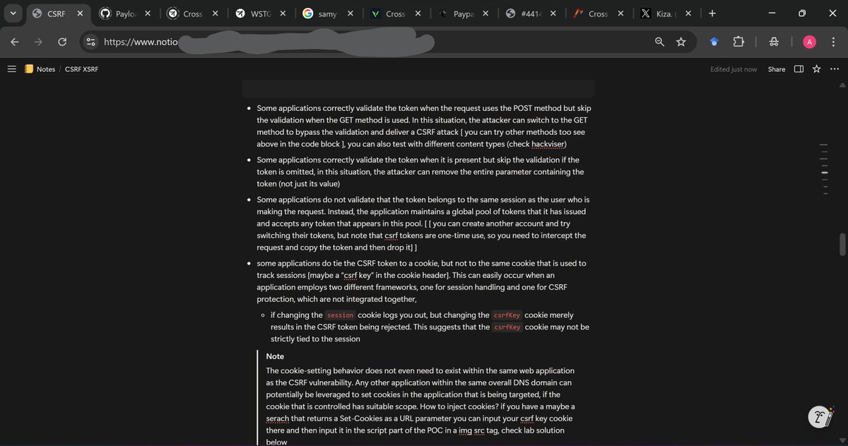 abdool_hameed_'s tweet image. 🔥🔥Cybersecurity Streak 327🔥🔥

🔥 I totally forgot to revise the CSRF vulnerability path that I had finish before starting the next path, so I went back to do the revision (very important), checked out some other resources and reports on it too

@jay_hunts  @segoslavia