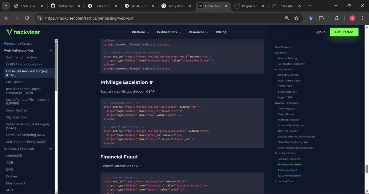 abdool_hameed_'s tweet image. 🔥🔥Cybersecurity Streak 327🔥🔥

🔥 I totally forgot to revise the CSRF vulnerability path that I had finish before starting the next path, so I went back to do the revision (very important), checked out some other resources and reports on it too

@jay_hunts  @segoslavia