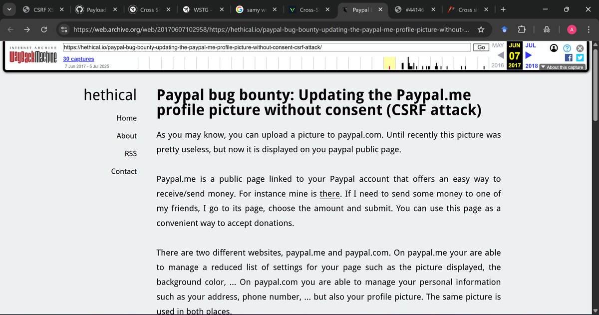 abdool_hameed_'s tweet image. 🔥🔥Cybersecurity Streak 327🔥🔥

🔥 I totally forgot to revise the CSRF vulnerability path that I had finish before starting the next path, so I went back to do the revision (very important), checked out some other resources and reports on it too

@jay_hunts  @segoslavia