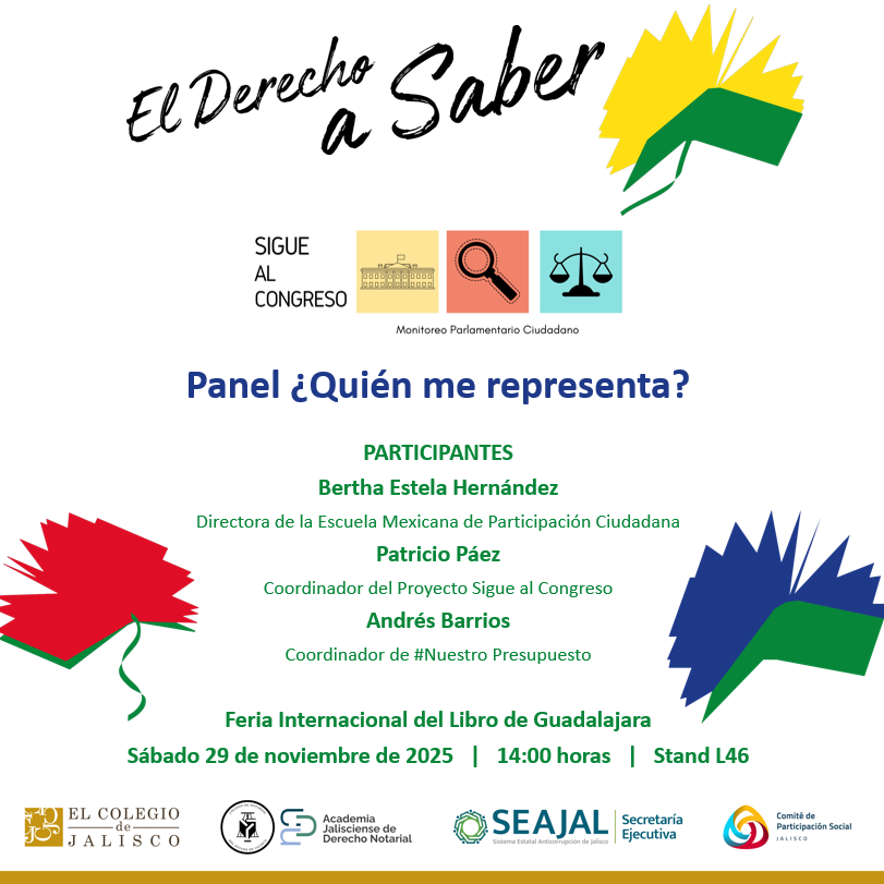 ¡Nos vemos en la <a href="/FILGuadalajara/">FIL Guadalajara</a>! El próximo sábado 29 de noviembre nos vemos en el Stand L46, del <a href="/Coljalisco/">El Colegio de Jalisco, A. C.</a>.  📖