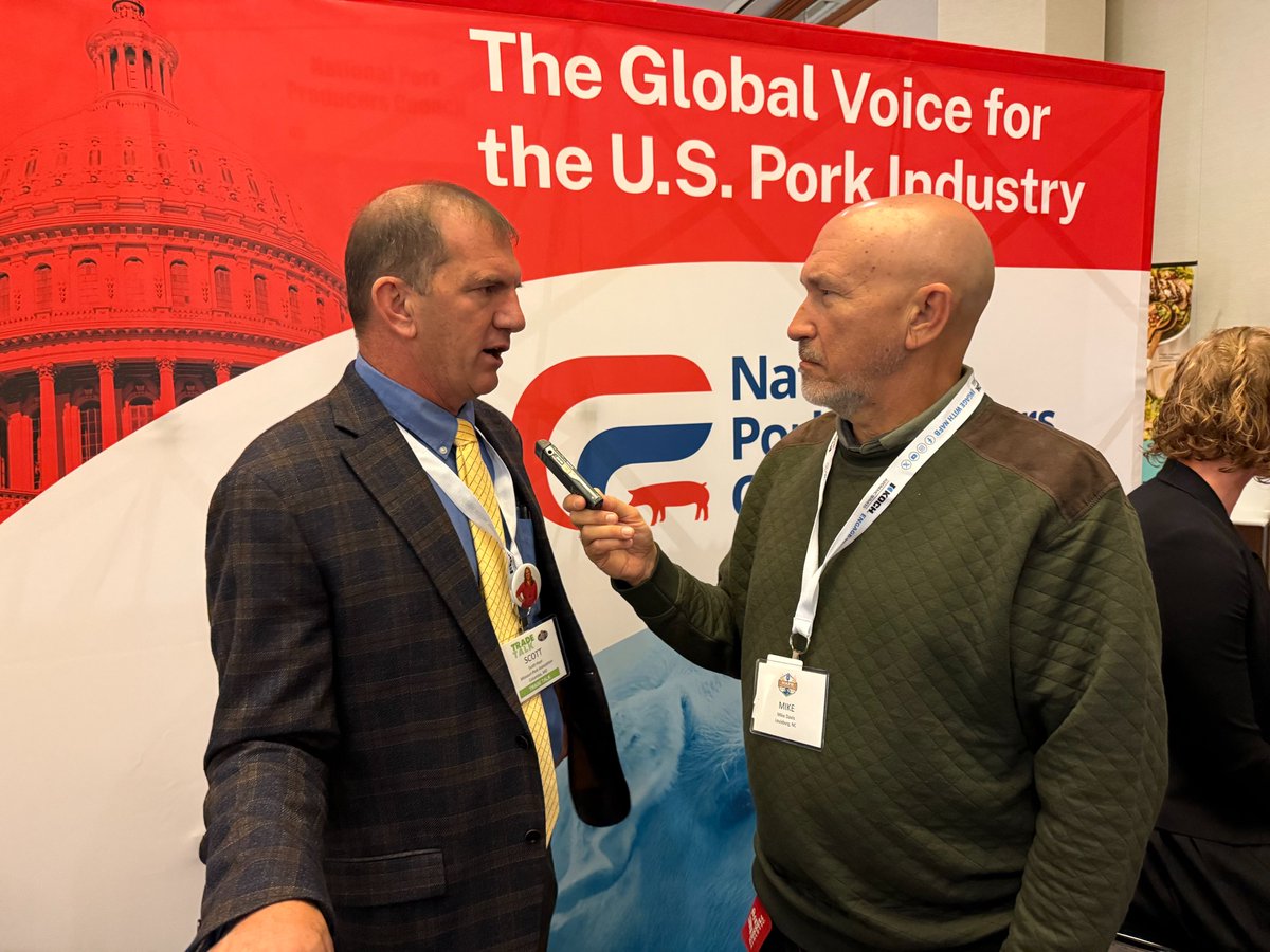 NPPC's tweet image. ✅ Another successful year at @NAFB Trade Talk!

NPPC experts met with farm broadcasters to highlight top issues shaping today’s pork industry including animal health, trade, and environmental stewardship.  

Learn more: nppc.org/capital-update…