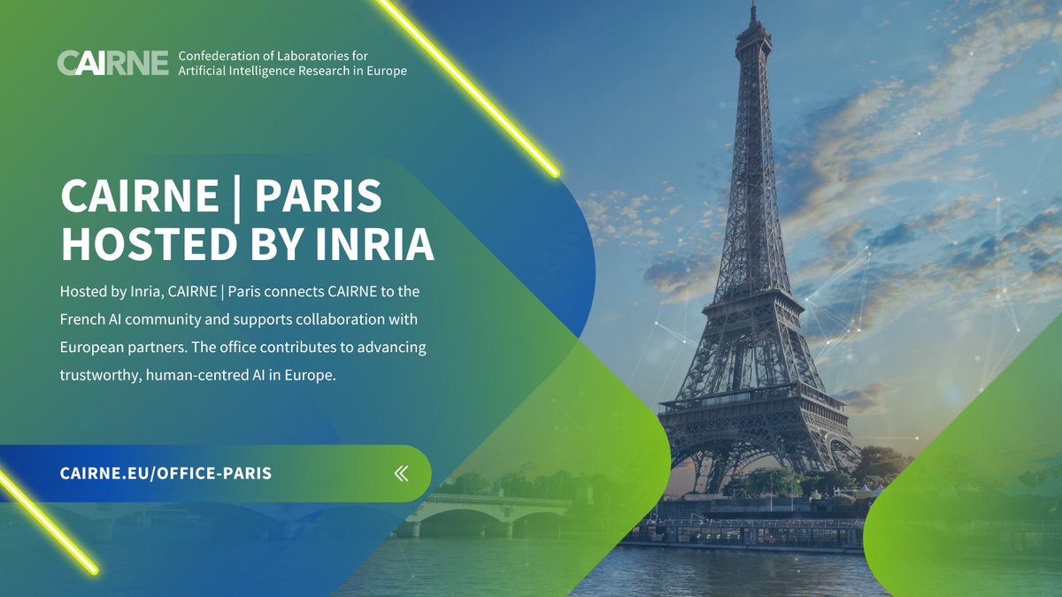 cairne_eu's tweet image. 👋 Welcome to CAIRNE | Paris 🇫🇷 — hosted by @Inria, France’s National Institute for Research in Digital Science and Technology.

📌 CAIRNE | Paris connects CAIRNE with the French AI community and supports engagement with European initiatives, partnerships and stakeholders across…