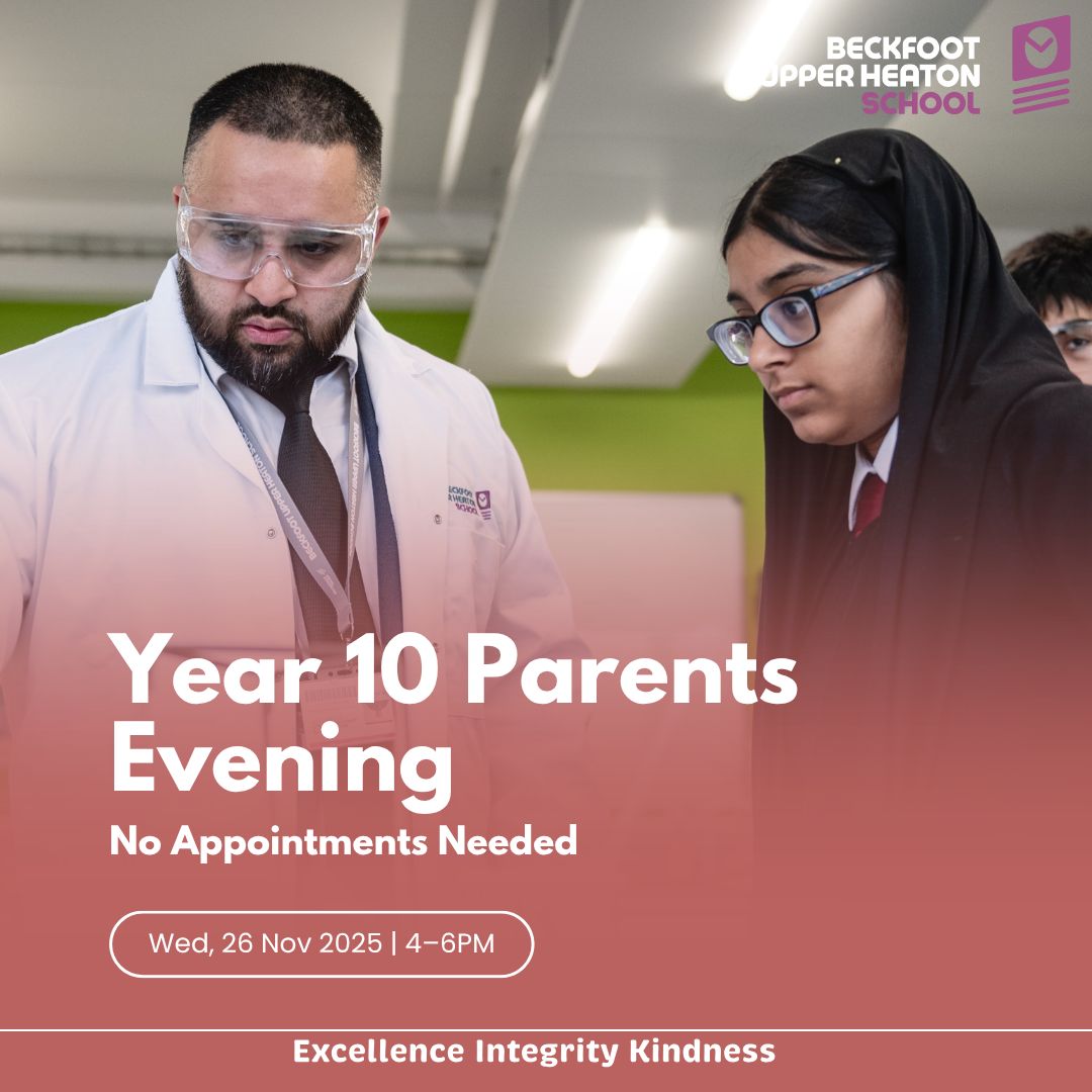 B_UpperHeaton's tweet image. Year 10 Parents&apos; Evening is tomorrow! We’re ready to welcome you from 4–6PM. #BUHYear10 #ProgressMatters