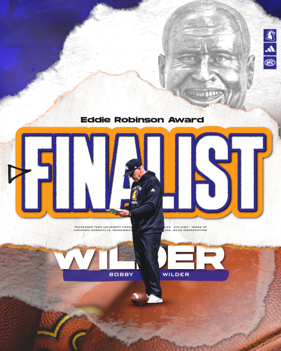 Head Coach Bobby Wilder named an Eddie Robinson Award Finalist.🏆💪

<a href="/CoachWilder353/">Bobby Wilder</a> 
#AimHigh | #WingsUp