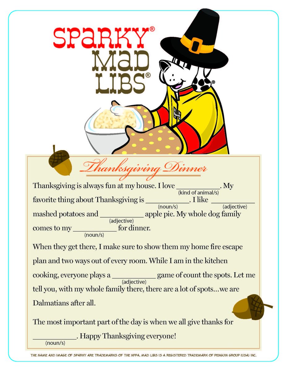 MiPrevention's tweet image. Looking for a fun activity to keep the kids busy while you prep for Thanksgiving? Sparky is here to help! 🎉🦃