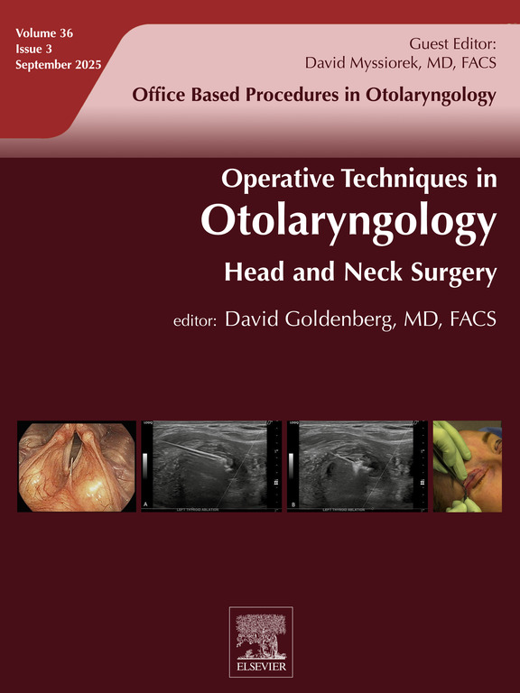 OperativeTechn1's tweet image. The newest issue of Operative Techniques in  Otolaryngology has been released!  Office Based Procedures in Otolaryngology is guest edited by renowned expert David Myssiorek MD,
 @sciencedirect @BronxCare @ElsevierConnect
