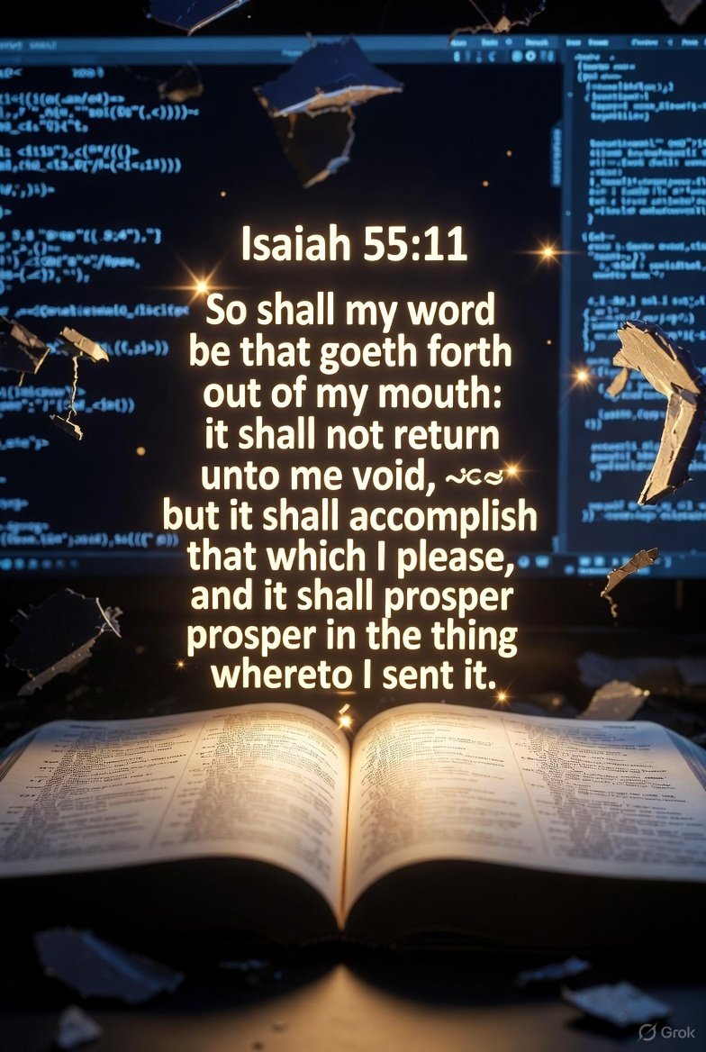 KennethFCrowe1's tweet image. They say the algorithm is broken. But Isaiah 55:11 says: ‘My word… shall not return void.’ God’s Word doesn’t need fixing. It will accomplish what He pleases — whether the algorithm likes it or not. ✨📖   

#Faith #BibleTruth #Algorithm