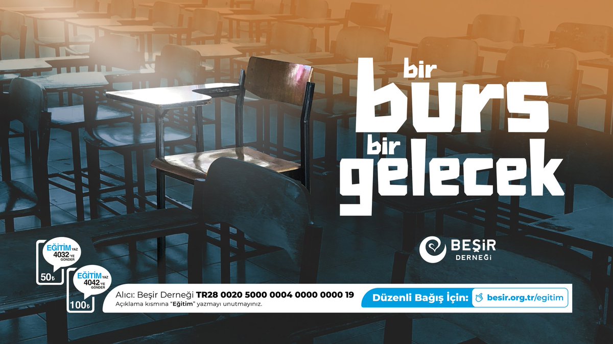 Bazen, 
👣 bir adım bir gelecek olur.
🎯 bir karar bir geleceği şekillendirir.
🏹 doğru yapılmış bir hareket hedefe ulaştırır.

Gelin!
Bir adım atıp geleceği şekillendirin.
Eğitim kampanyamıza destek olun,

👉 besir.org.tr/egitim

👉 EĞİTİM yaz 4042'ye gönder 100 TL bağışla