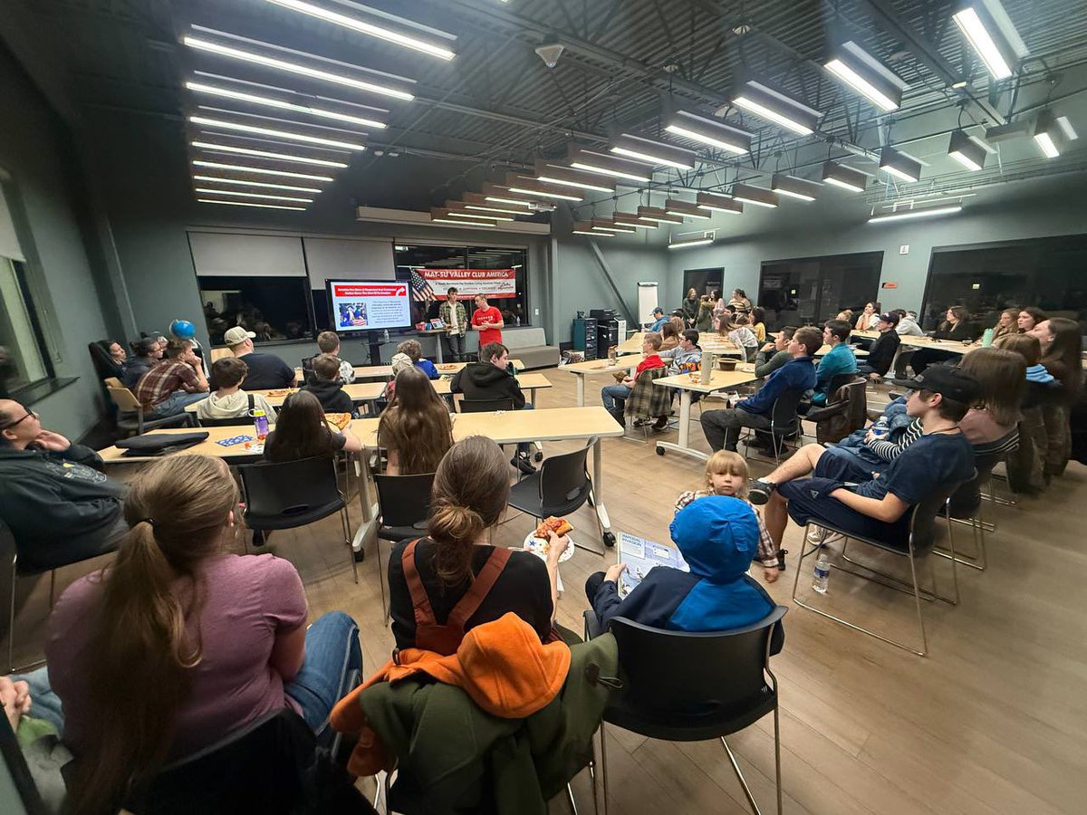 ruiz_ruby1776's tweet photo. @TPUSA Mat-Su Valley Hub hosted 50 students to their first chapter meeting! The movement is on 🔥 in Alaska! 

#clubamerica #educationtime #studentsforthewin https://t.co/edSeuhrqhp