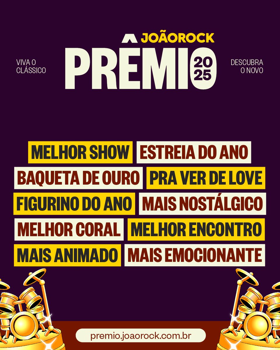 Família, amanhã às 12h começam as votações para o #PrêmioJoãoRock. Já estão malhando o dedo pra votar? 

Pega essas categorias que eu separei com muuuuuito carinho pra vocês 🫶
