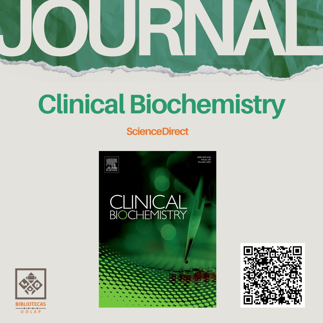 biblioUdlap's tweet image. #Journal

¡Descubre Clinical Biochemistry! una fuente ideal para conocer avances que impactan el diagnóstico y tratamiento de enfermedades y entender mejor cómo la ciencia transforma la salud. ☝🩺
🔸goo.su/v22w

#BioquímicaClínicaUDLAP