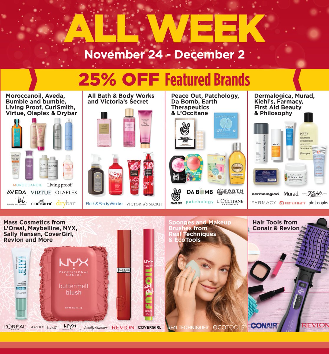 Save 25% all week on your favorites! 🦃
Bath &amp; Body Works, Victoria’s Secret, L’Occitane, First Aid Beauty, NYX, EcoTools &amp; more! ms.spr.ly/6014tnKrs