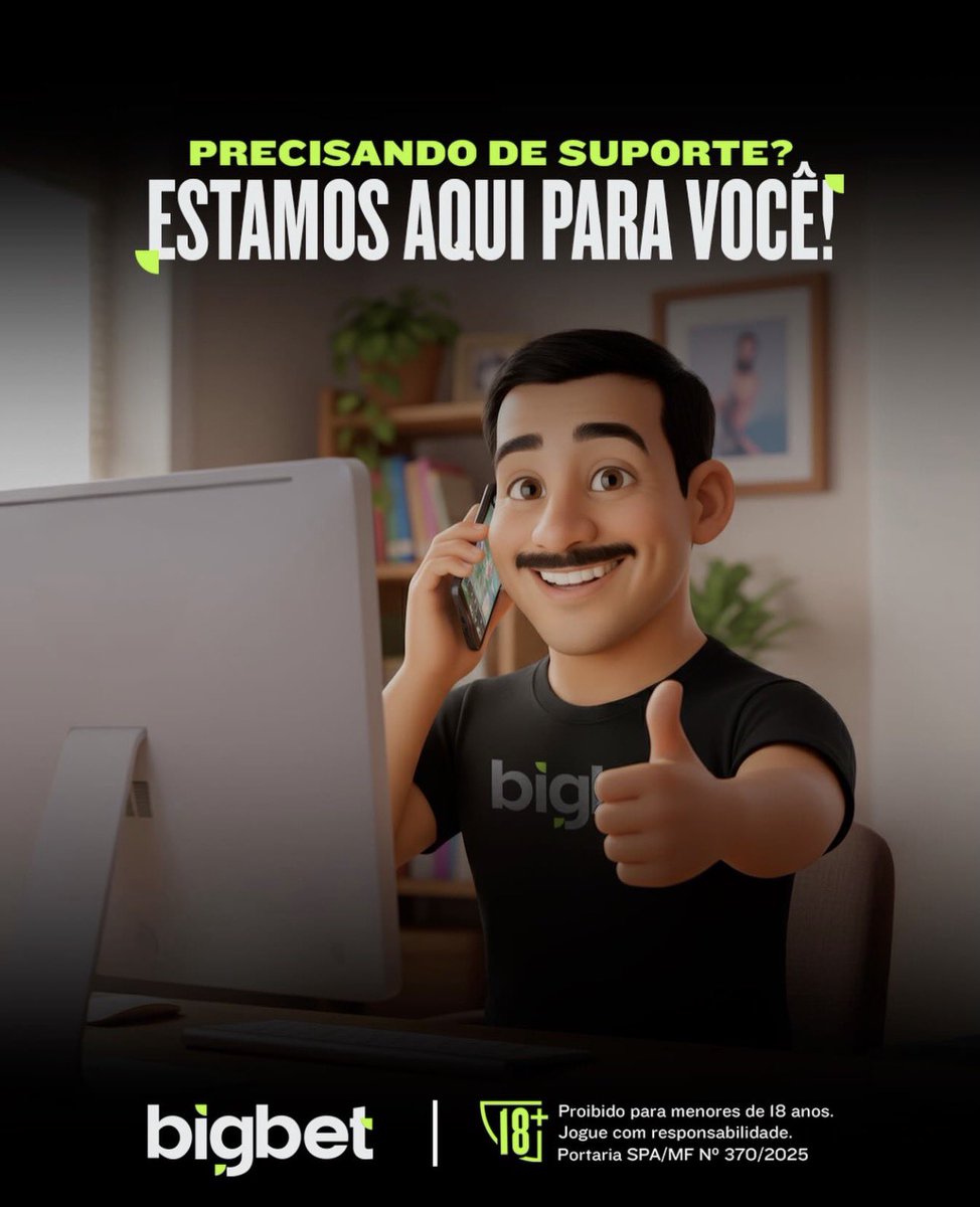 Nosso time está sempre pronto para ajudar, com respostas rápidas e atendimento claro! 💬✨

Sempre que surgir uma dúvida, é só chamar. Estamos aqui para garantir a melhor experiência para você na BigBet. 💚

🔗 big.bet.br