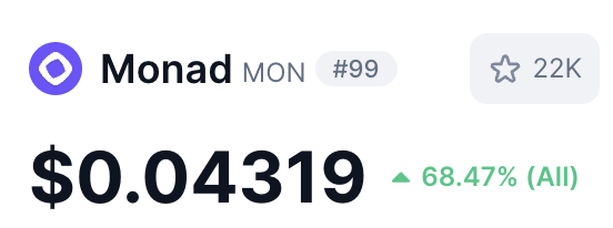 Monad MON token price surge on Solana
