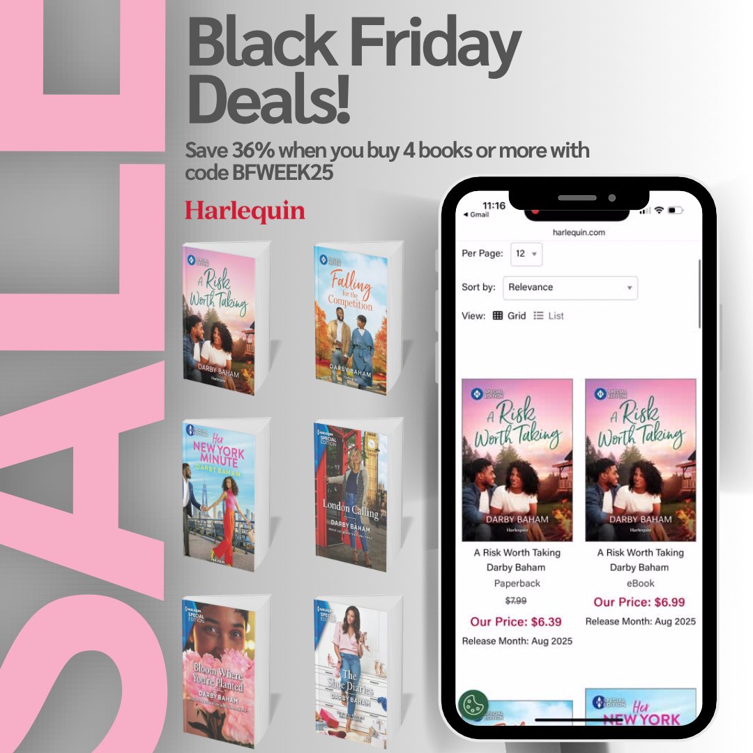 ✨ Harlequin put all of my books on sale, y’all—just in time for Black Friday! ✨

If you’ve been wanting to start (or finish!) The Friendship Chronicles series, this is THE perfect moment. 

🛍️ Shop the full sale here thru Sunday, 11/30! shorturl.at/g9JvM
