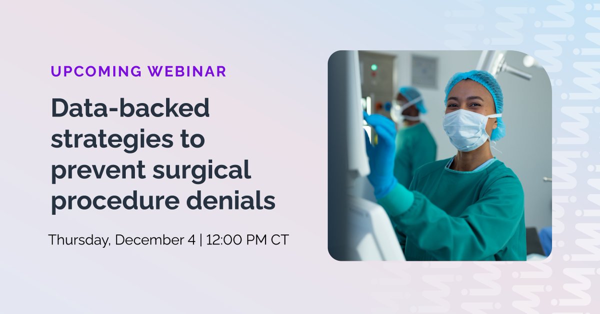 IMOsolutions's tweet image. Preventable surgical denials are still eating into margin – often because scheduling details, payer requirements, and revenue cycle context don’t line up.

We’re hosting a panel on data-backed ways to tighten perioperative workflows and reduce denials. bit.ly/4paX5Uo