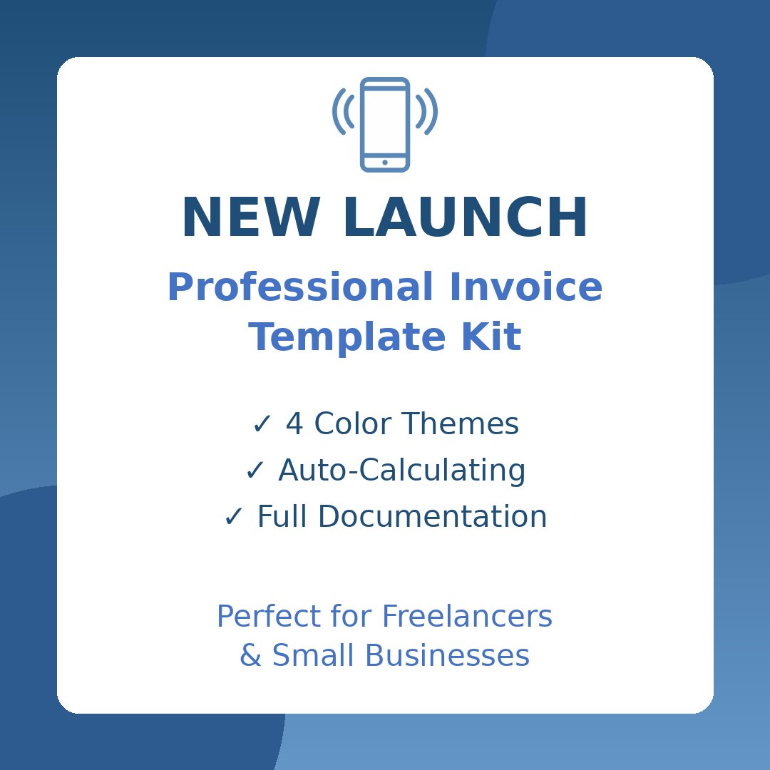 itscraigdavies's tweet image. 🎉 NEW PRODUCT LAUNCH!   

Tired of spending hours creating invoices? I just released a complete Invoice Template Kit for Excel!  

✅ 4 professional color themes 
✅ Auto-calculating formulas 
✅ Complete documentation 
✅ Ready to use in minutes  Perfect for freelancers &amp;amp; small…