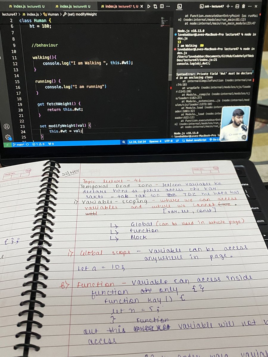 Nidhy7611's tweet image. Day 17 of learning with @CodeHelp4U 
Classes &amp;amp;&amp;amp; defaul parametres in functions 🚀
#code #frontend #backenddevloper #WebDevelopment #100DaysOfCode #LearnInPublic
