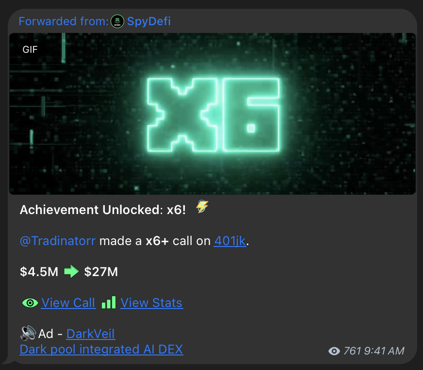 Tradinator33's tweet image. We caught nearly every runner during the mini “bear market”.

$AVICI - 11X
#401JK - 6X
$KERMIT - 6X
$RADR - 3X

If you’re stressing about the bull being over, don’t.

If you’re here, you’re in good hands.
Different market, same outcome.

We&apos;ll keep finding winners.

Public TG…