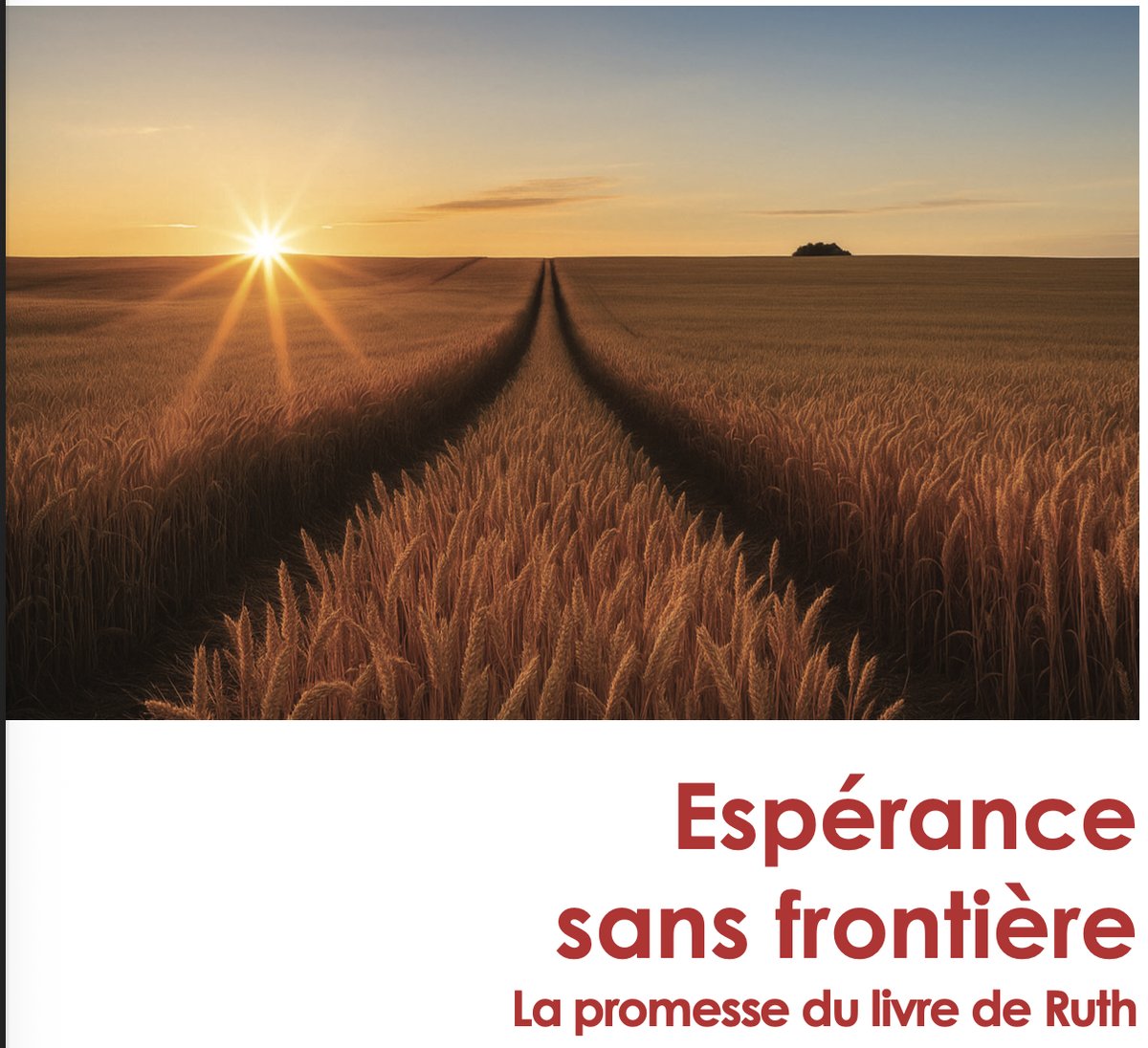 MartinHoegger's tweet photo. Sur la couverture du livret de l’École de la Parole en Suisse romande de cette année, un champ de blé s’étend sous la lumière. C’est un symbole du livre de Ruth : Dieu travaille la terre du monde, même quand elle semble stérile.[1]
Dans ce champ, Ruth, l’étrangère, vient glaner un peu de pain — et elle y découvre la promesse d’un avenir. Là où tout semblait perdu, Dieu fait lever la vie.
Le thème de cette année, « Espérance sans frontière », exprime ce mystère : l’espérance ne supprime pas les limites, elle les traverse. Comme Ruth, nous sommes appelés à croire qu’au cœur de nos traversées, Dieu agit silencieusement pour ouvrir un chemin de vie.
Entrer dans le livre de Ruth, c’est entrer dans ce champ d’espérance : le lieu où Dieu sème la vie, jusqu’à faire naître, à Bethléem, le Pain qui donne la vie au monde.
Lire le commentaire ici: https://t.co/qk8qJfQt8t