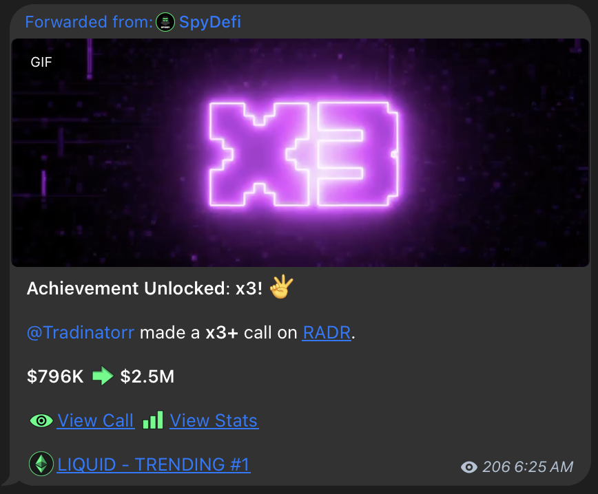 Tradinator33's tweet image. We caught nearly every runner during the mini “bear market”.

$AVICI - 11X
#401JK - 6X
$KERMIT - 6X
$RADR - 3X

If you’re stressing about the bull being over, don’t.

If you’re here, you’re in good hands.
Different market, same outcome.

We&apos;ll keep finding winners.

Public TG…