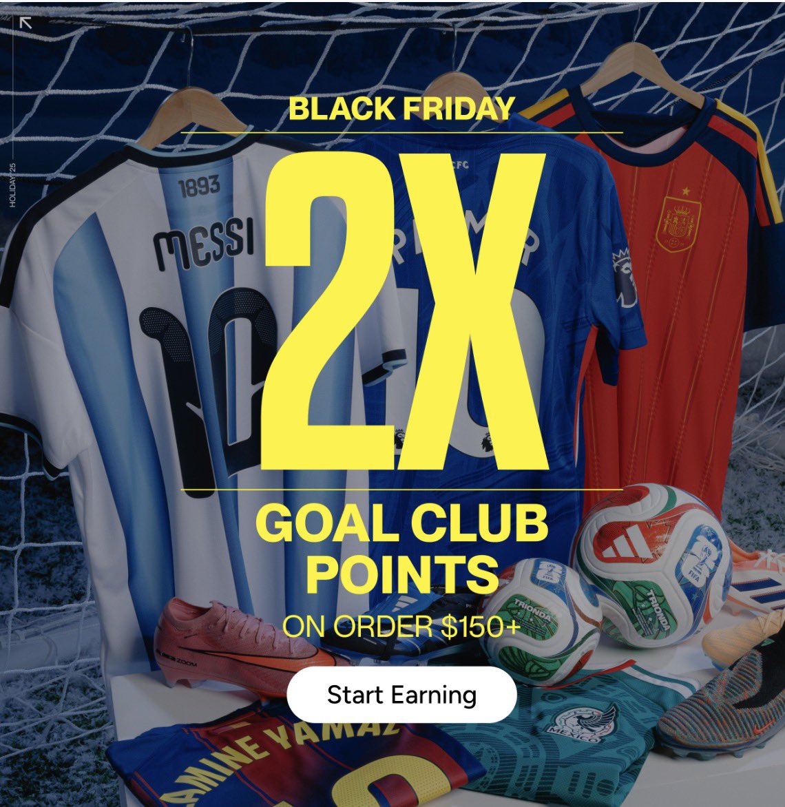 CrossfireSelect's tweet image. Turkey, football, pumpkins… and BIG Black Friday savings! 🦃⚽🎉
Crossfire Select families get exclusive deals on SOCCER.COM, Nov 25–Dec 3:
🎁 30% off everything
🎁 30% off Crossfire Select Fan Wear
🎁 2x Goal Club points on $150+
🎁 Free shipping on $49+