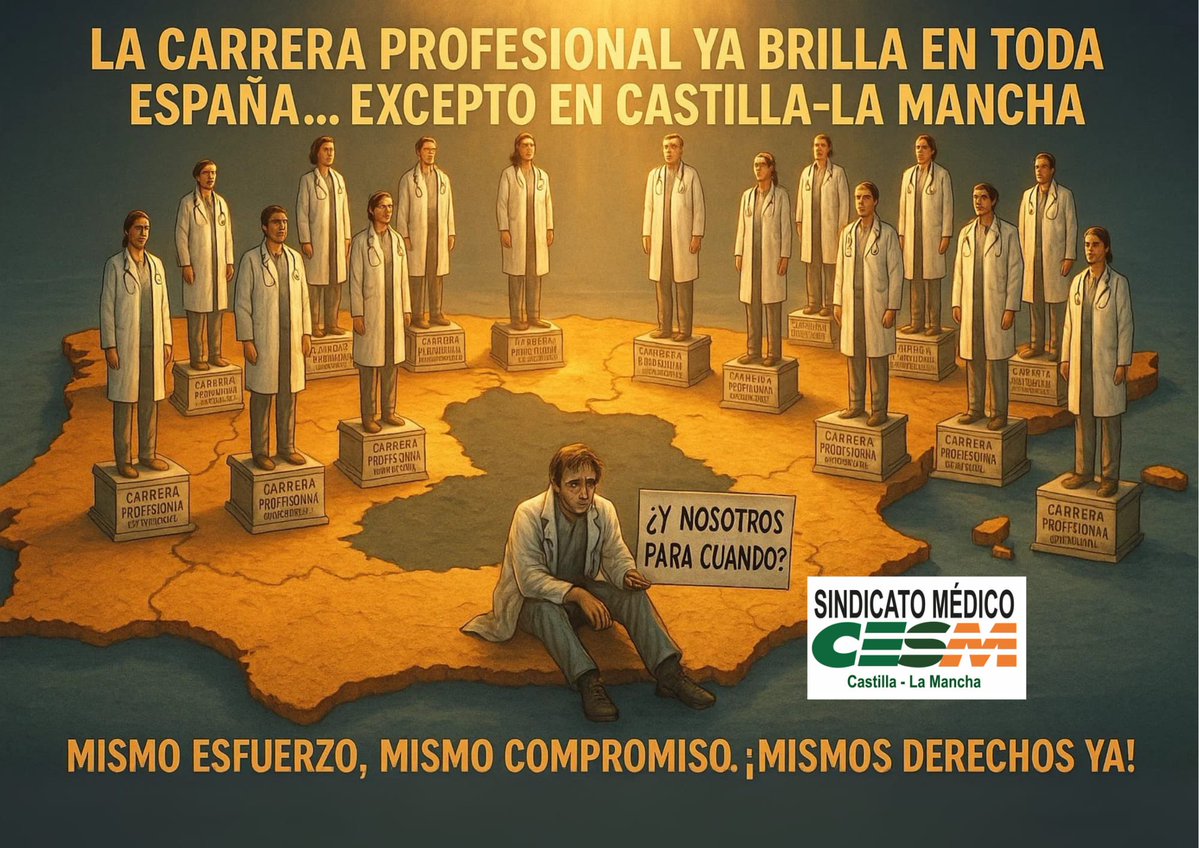 cesmclm's tweet image. ¿Cuánto tiempo vamos a seguir con este racaneo en el #SESCAM❓ 
🆘Los #Médicos 🥼y #Facultativos 🩺de #CLM  📛 #No tenemos reactivada la Carrera Profesional
✅ En el resto #España #Si
 #CarreraProfesionalSescamYa
@SanidadCLM  @pscmpsoe @VoxCLM @PP_CLM @garciapage #HuelgaMedica