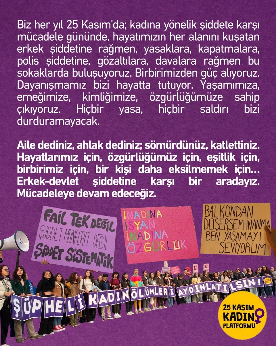 25 Kasım Kadın Platformu tweet media