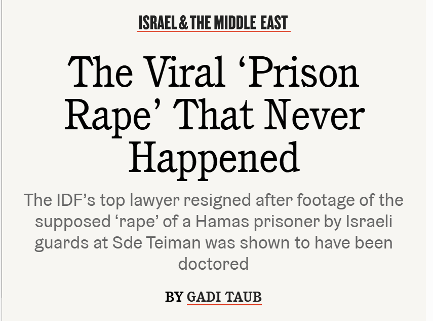 GadiTaub1's tweet image. The story of the rape-that-never-was at Sde Teiman, and all that followed in its wake, is truly incredible. It offers a rare window through which to pear into much that has been convulsing Israel in recent years, and into how domestic politics can splash onto the world stage…